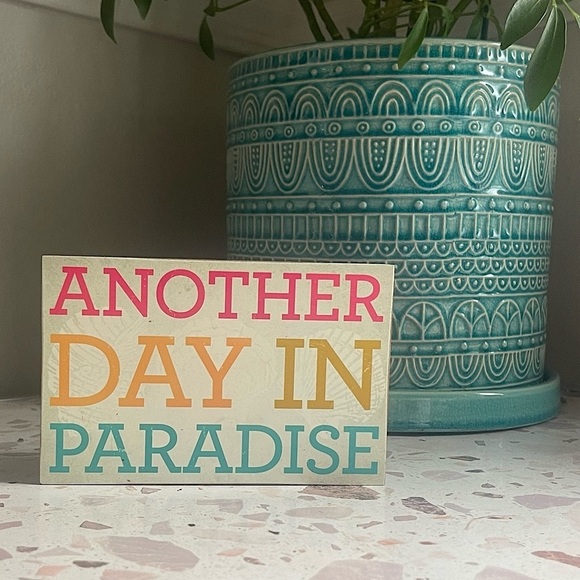 3/$20💥 Home Decor Accent “Another Day In Paradise” Block Sign Island Life - Picture 5 of 9